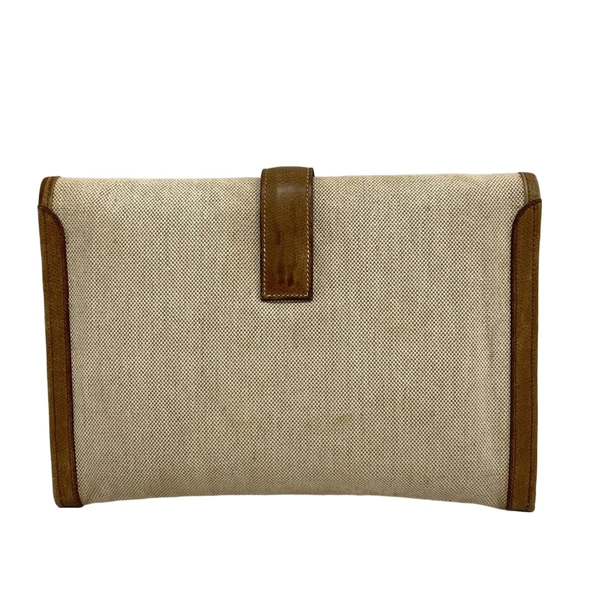 HERMES(エルメス) クラッチバッグ ジジェPM ベージュ×ブラウン - メルカリ