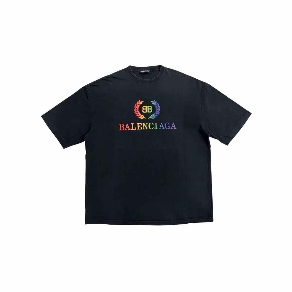 バレンシアガ レインボー 月桂樹ロゴ 半袖 Tシャツ m - メルカリ