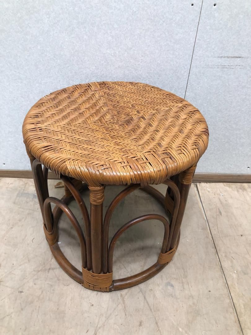 藤 ラタン家具 椅子 イス チェア オットマン ヴィンテージ 250226