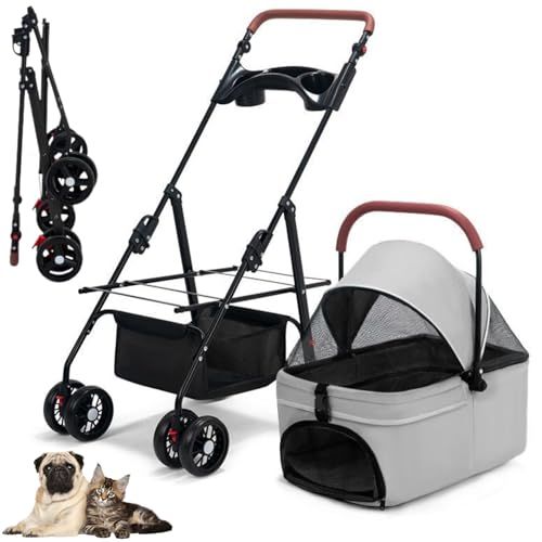 ペットカート 猫 犬 用 組み立て簡単 コンパクト 軽量 折りたたみ式 分離型ドッグカート 耐荷重15 Kg 小型犬 中型犬 ドッグカートカート 老犬介護 お出かけ キャンプ ドライブ アウトドア ピンク 71 e 4 f 55 b