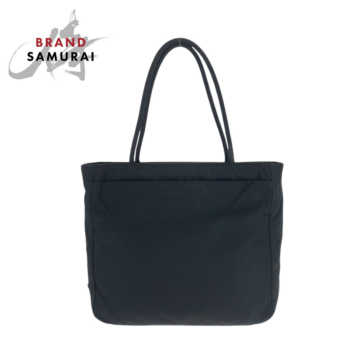 美品 PRADA プラダ テスート 三角ロゴプレート ブラック 黒 シルバー 