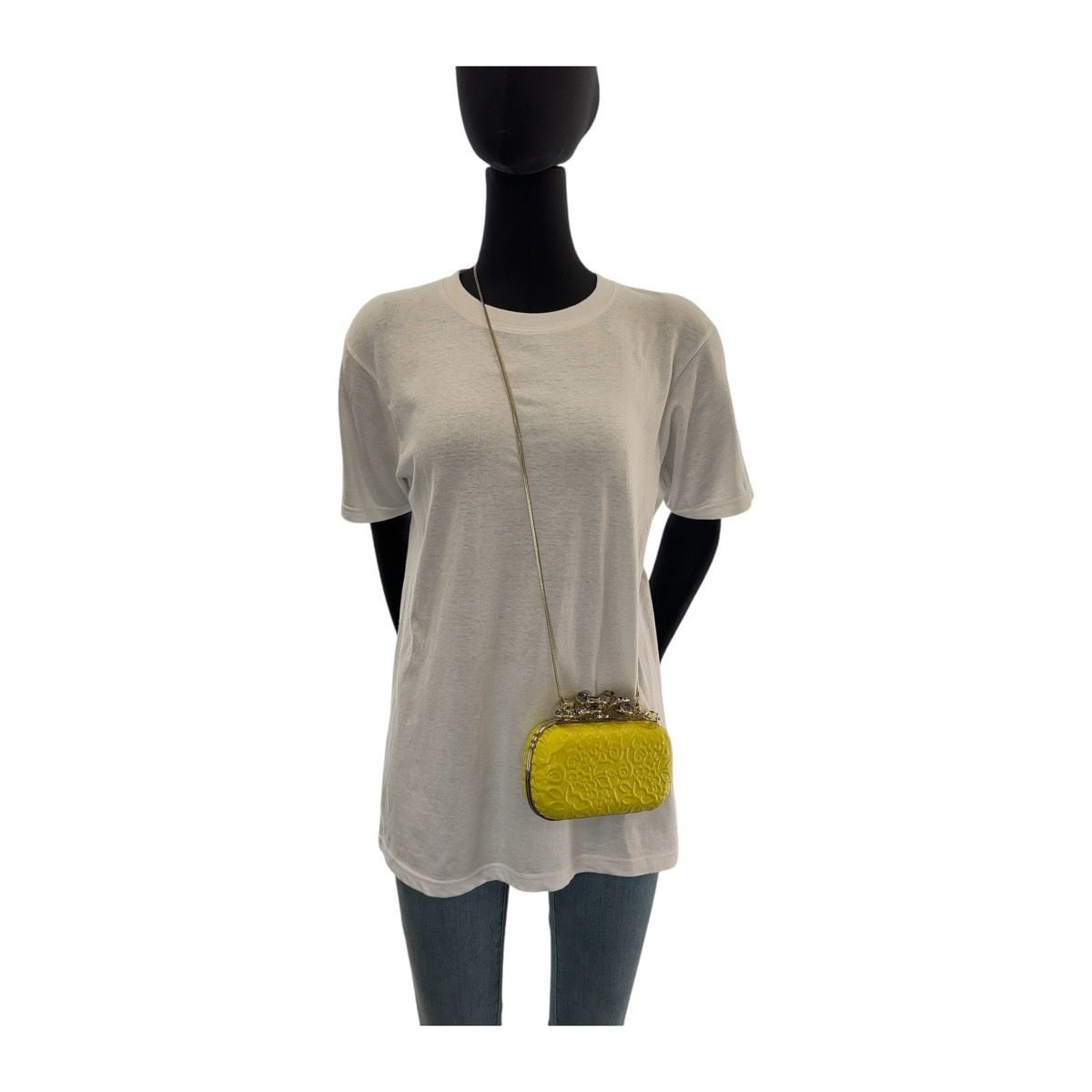 美品 NINA RICCI ニナリッチ イエロー ゴールド金具 レザー 斜め掛け  