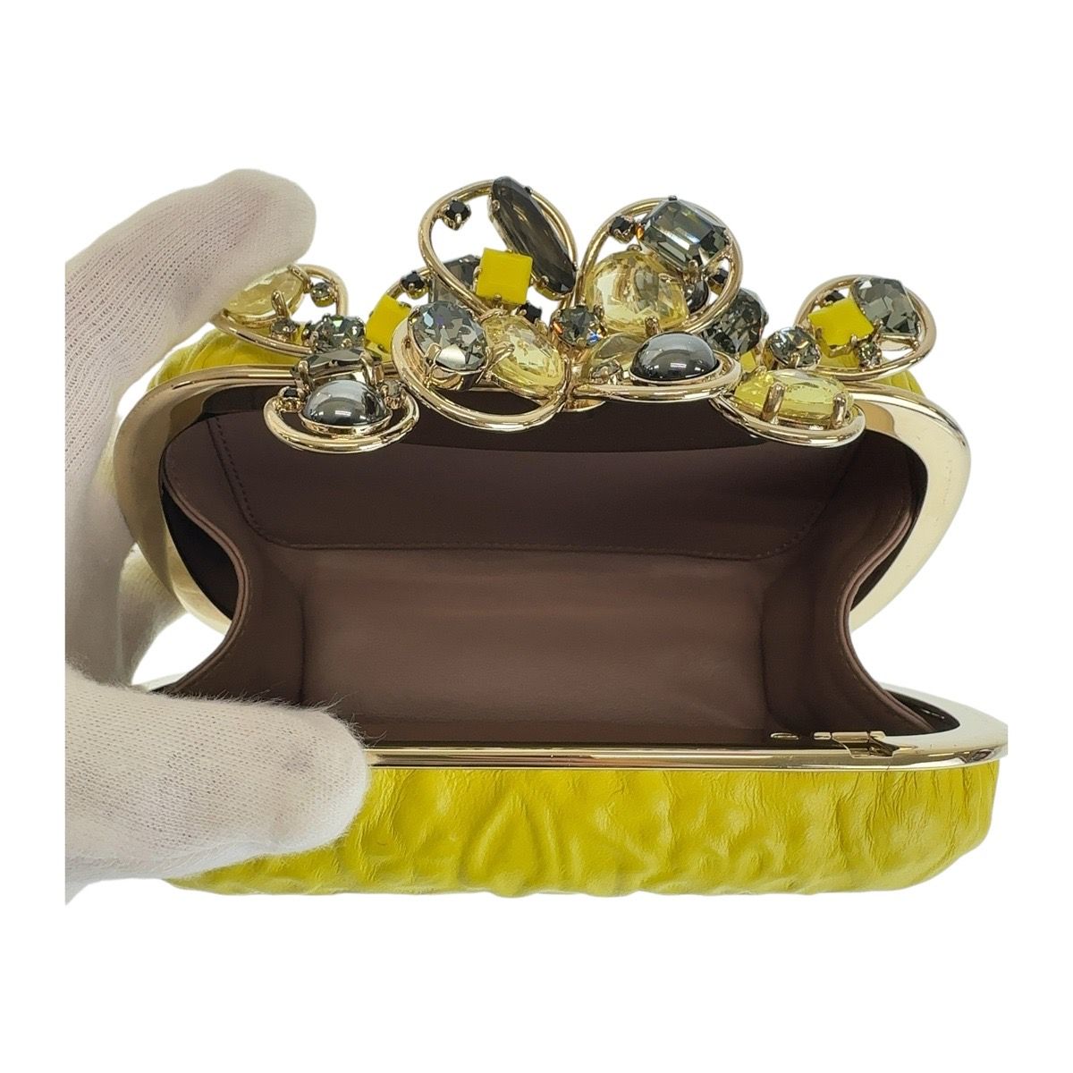 美品 NINA RICCI ニナリッチ イエロー ゴールド金具 レザー 斜め掛け  