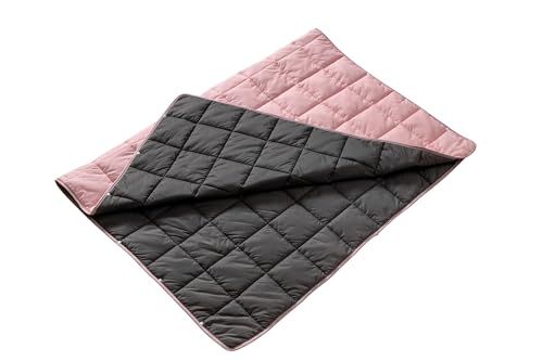 ダウンブランケット 両面カラー 春 撥水加工 アウトドア 掛け布団 車中泊 超軽量 テント用 135 195 cm ボタンデザイン 380 Tナイロン キャンプ用ブランケット コンパクト 収納袋付き 防寒 ピンク＆グレー春コーデe d 02 a 4 ecf