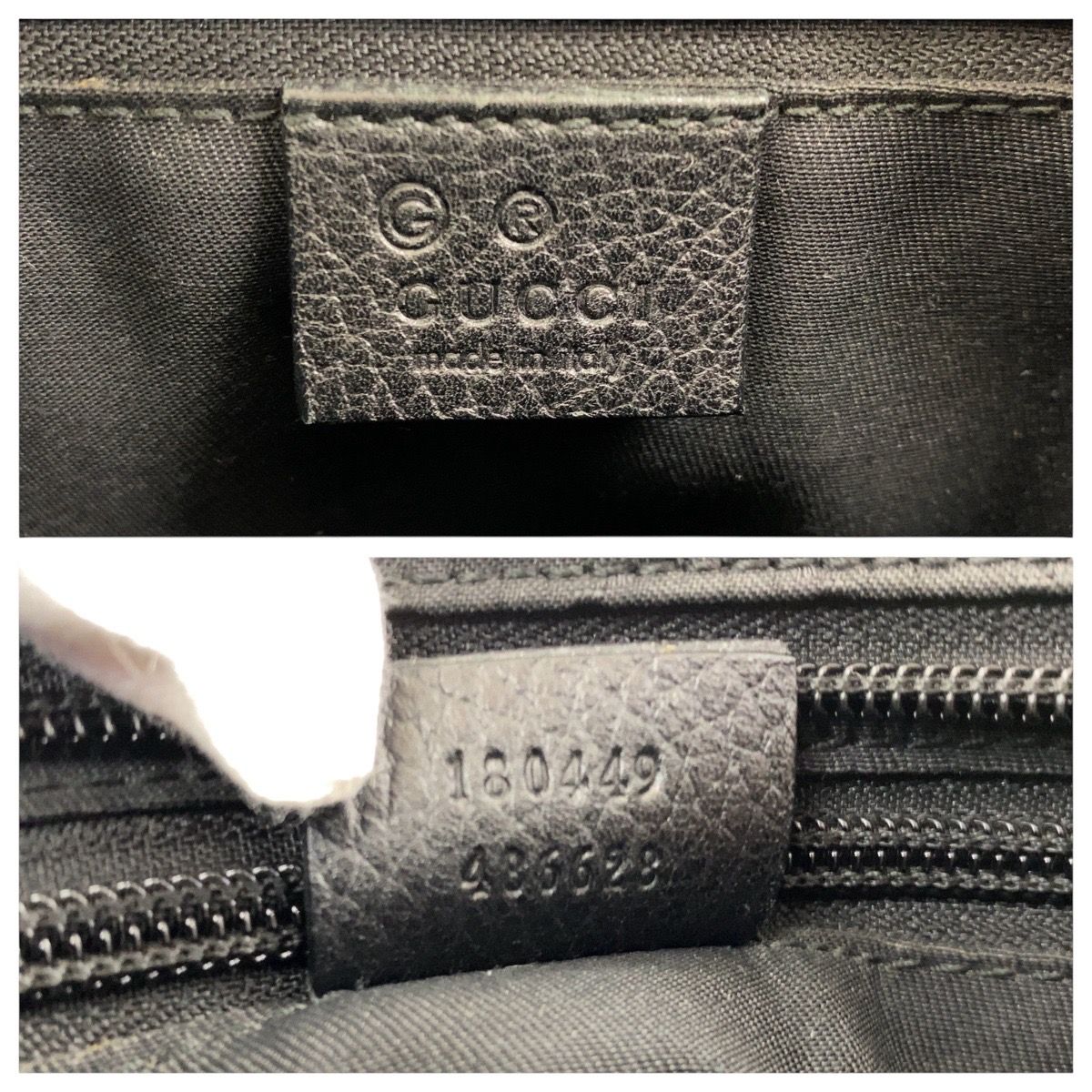 GUCCI グッチ ブラック 黒 シルバー金具 ナイロン/レザー 180449