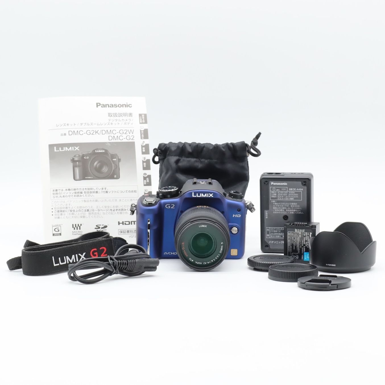パナソニック G2 レンズキット14-42mm ブルー DMC-G2 H-FS014042
