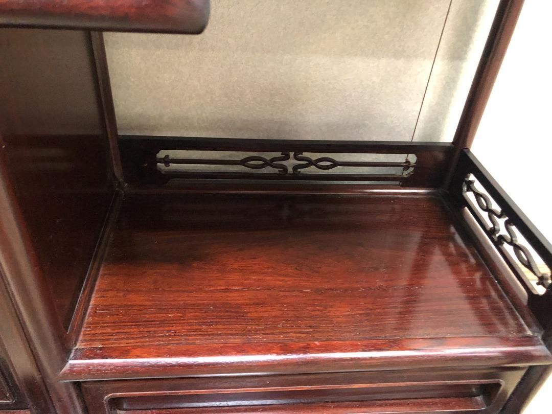 茶棚 茶箪笥 飾り棚 違い棚 茶道具透かし彫り 和箪笥 アンティーク