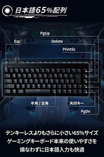 エレコム ゲーミングキーボード V custom VK 200 S 有線 テンキーレス 65 サイズ メカニカル ネオクラッチキーキャップ 銀軸 スピードリニア USBポート搭載 TK db 094 cf 9