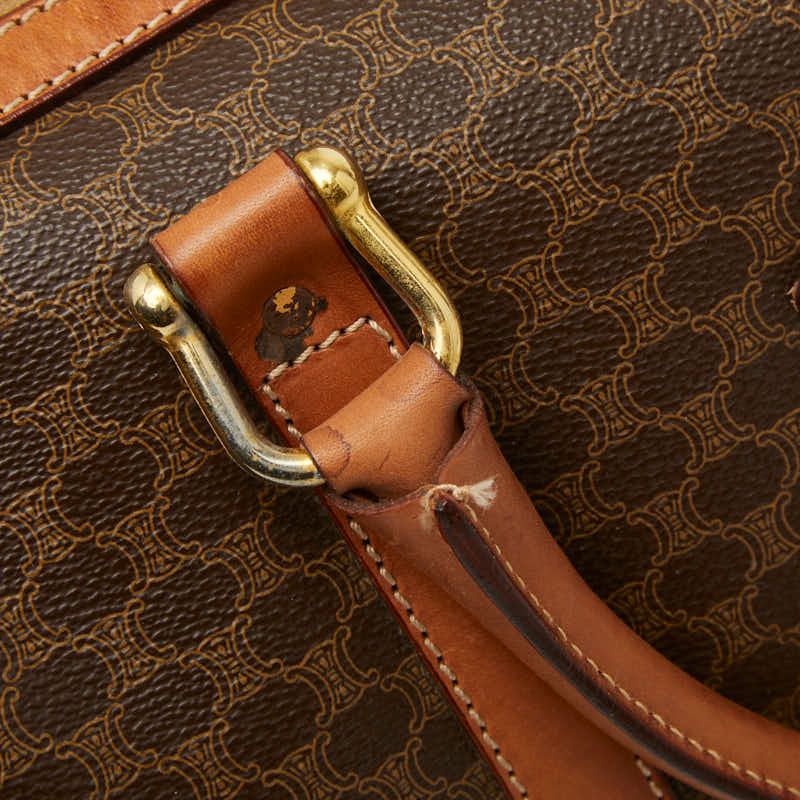 セリーヌ マカダム ハンドバッグ ミニボストンバッグ ブラウン PVC  