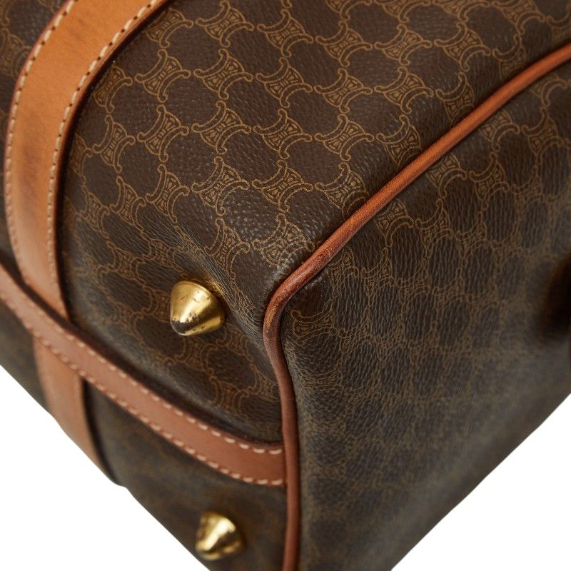 セリーヌ マカダム ハンドバッグ ミニボストンバッグ ブラウン PVC