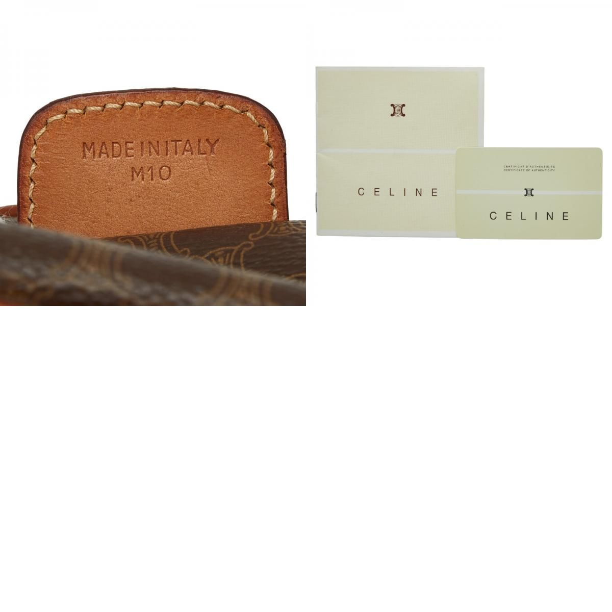 セリーヌ マカダム ハンドバッグ ミニボストンバッグ ブラウン PVC  