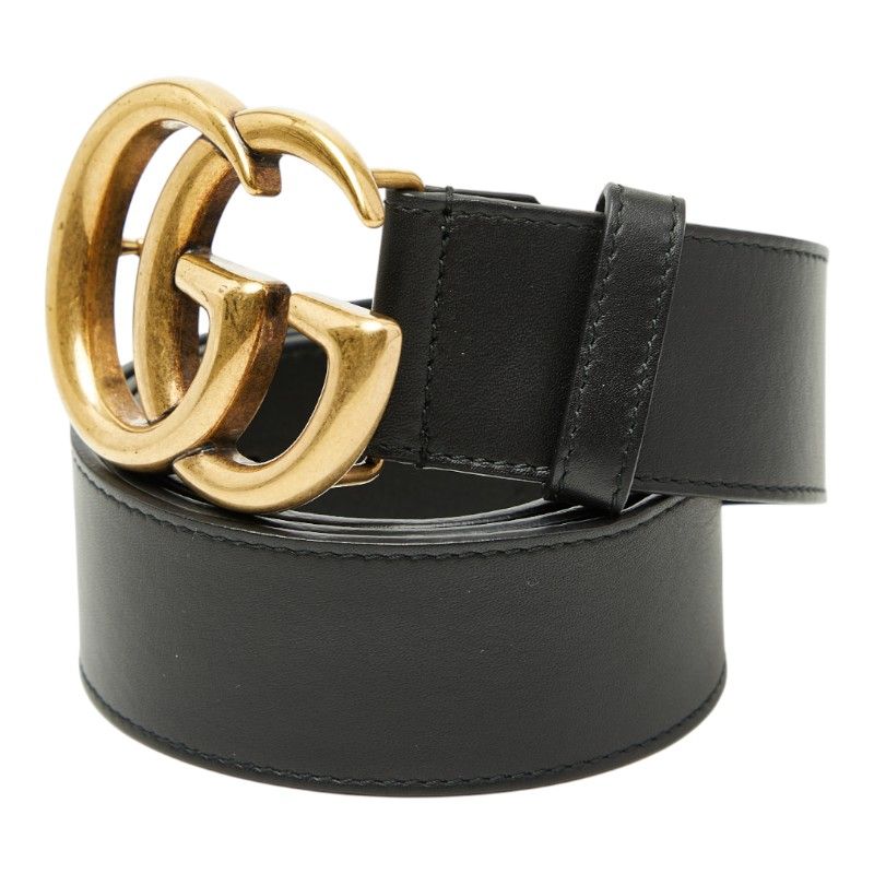 GUCCI GGパターン ベルト 85-34 保存袋付き美品 グッチ GGマーモント ダブルG ベルト サイズ85・34 400593 ブラック