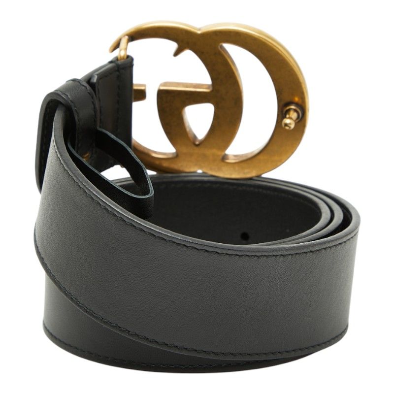 外観 美品 グッチ ベルト 411924 GGマーモント GGスプリーム グッチ GGマーモント ダブルG ベルト サイズ85・34 400593 ブラック