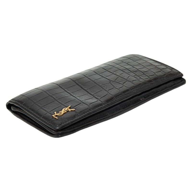 YSL クロコダイル型押し 長財布 ブラック SAINT LAURENT 【SAINT PARIS】サンローラン パリ YSL クロコ型押し