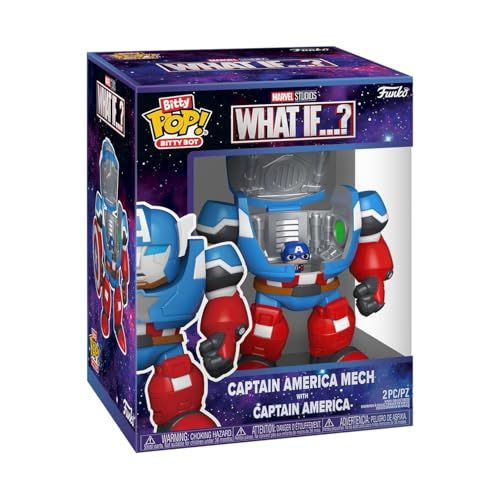 Funo Pop!Bitty Bots マーベル キャプテンアメリカとキャプテンアメリカのメカ 0 9インチと4 7インチ 11 9 cm テレビコレクター ギフトアイデア 子供 大人のおもちゃe f 2 aad 515
