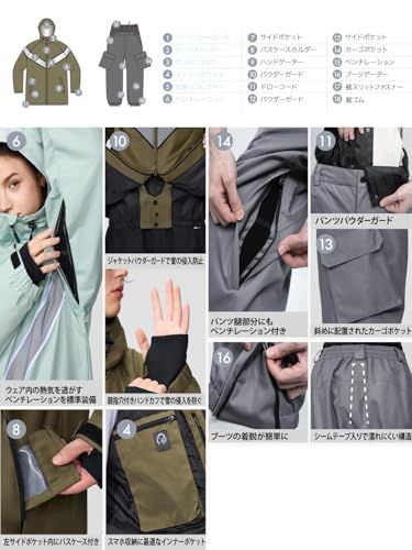  アッシュグリーム スノーボードウェア 上下セット 耐水圧12 000 mm メンズ レディース AG 24 SETe 9 c 6 adede その他 キッチン 食器