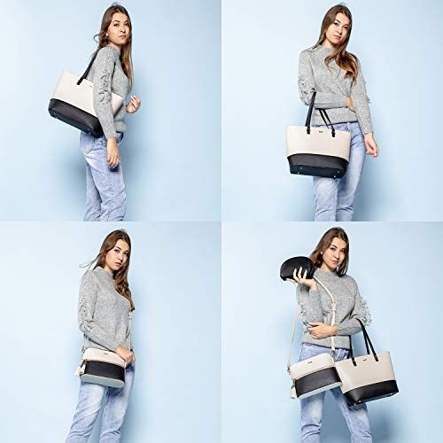 バッグ レディース トートバッグ ショルダーバッグ ハンドバッグ 通勤 鞄女性用 3点セット 切り替え色 底鋲 a 4 ビジネス 入学式 プレゼント e 9117 cc 1