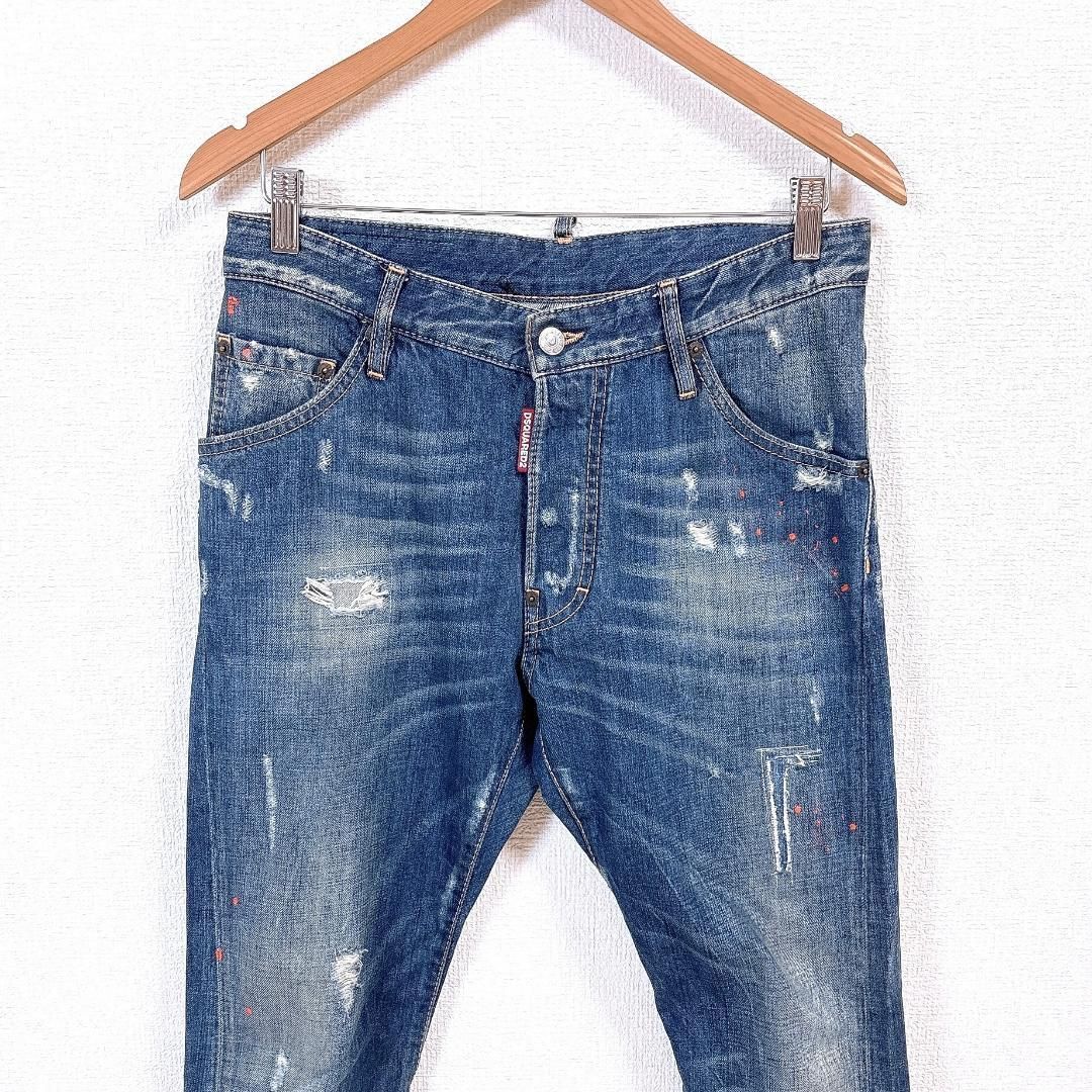 DSQUARED2 メンズデニム 44 インディゴ ダメージ ペイント - メルカリ