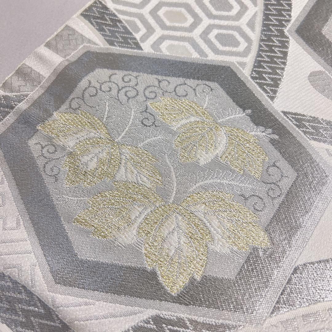 袋帯　金糸　銀糸　菊花　麻の葉　七宝　桐紋　紗綾形　亀甲　唐織　着物　041t 袋帯 金糸 銀糸 菊花 麻の葉 七宝 桐紋 紗綾形 亀甲 唐織 着物 041t
