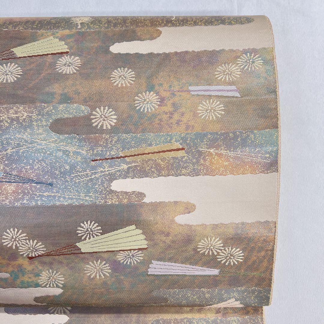 袋帯　金糸　ヱ霞　松葉　花模様　箔模様　着物　041t 袋帯 金糸 ヱ霞 松葉 花模様 箔模様 着物 041t 【公式通販】