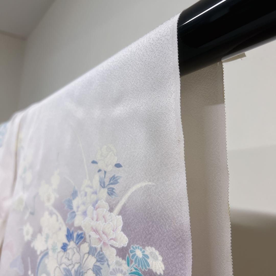 仮絵羽　作家物　正絹　松竹梅　桜　花模様　ぼかし　扇　雪輪　着物　051t 仮絵羽 作家物 正絹 松竹梅 桜 花模様 ぼかし 扇 雪輪 着物 051t