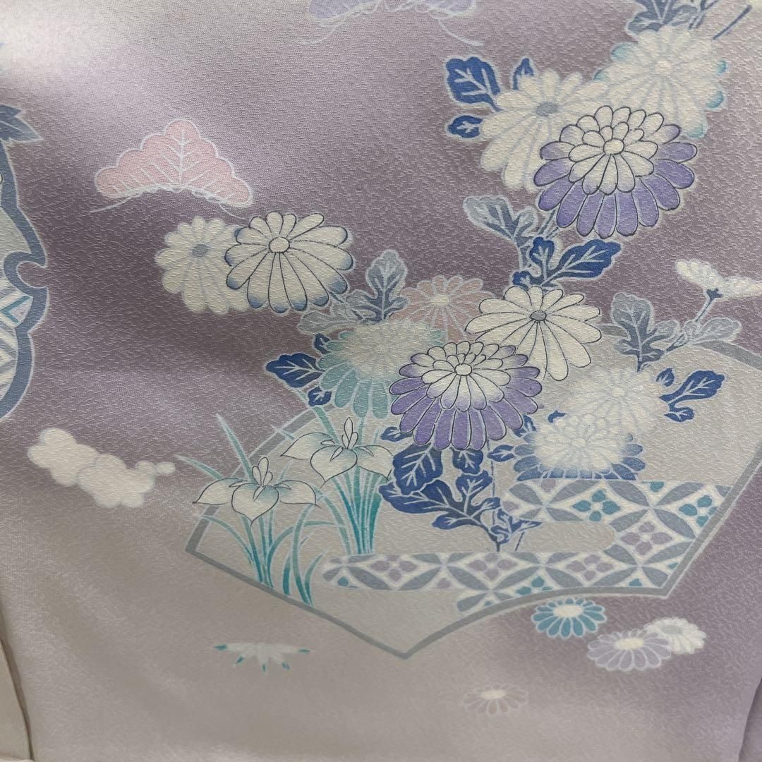 仮絵羽　作家物　正絹　松竹梅　桜　花模様　ぼかし　扇　雪輪　着物　051t 仮絵羽 作家物 正絹 松竹梅 桜 花模様 ぼかし 扇 雪輪 着物 051t