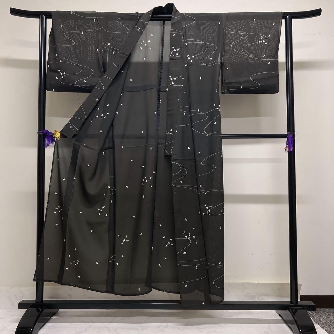 夏用　絽　流線　うちわ　小紋　着物　041t 夏用 絽 流線 うちわ 小紋 着物 041t 【公式通販】