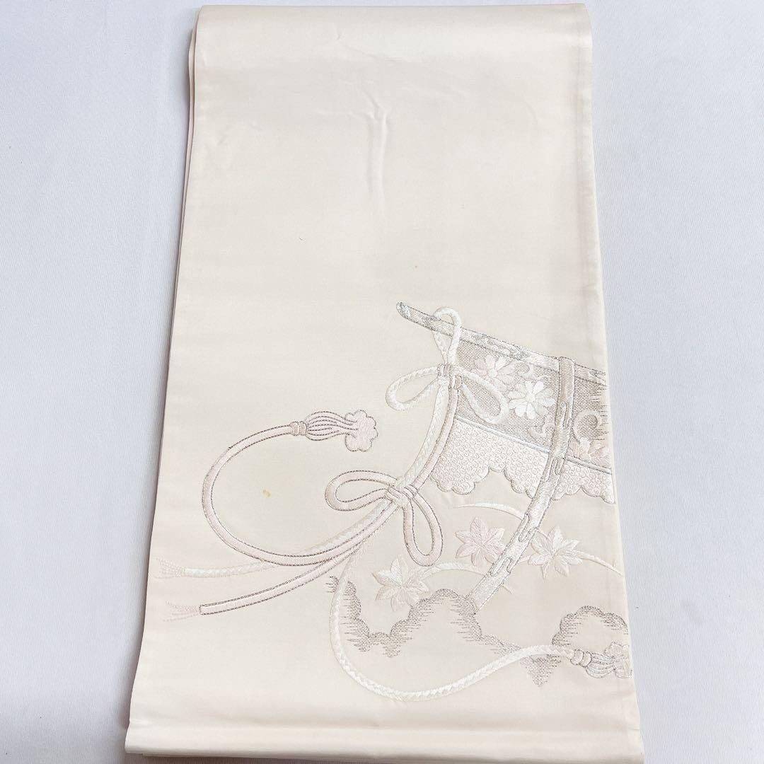 銀駒刺繍　刺繍　水引　菊花　袋帯 着物　121t 銀駒刺繍 刺繍 水引 菊花 袋帯 着物 121t 【公式通販】