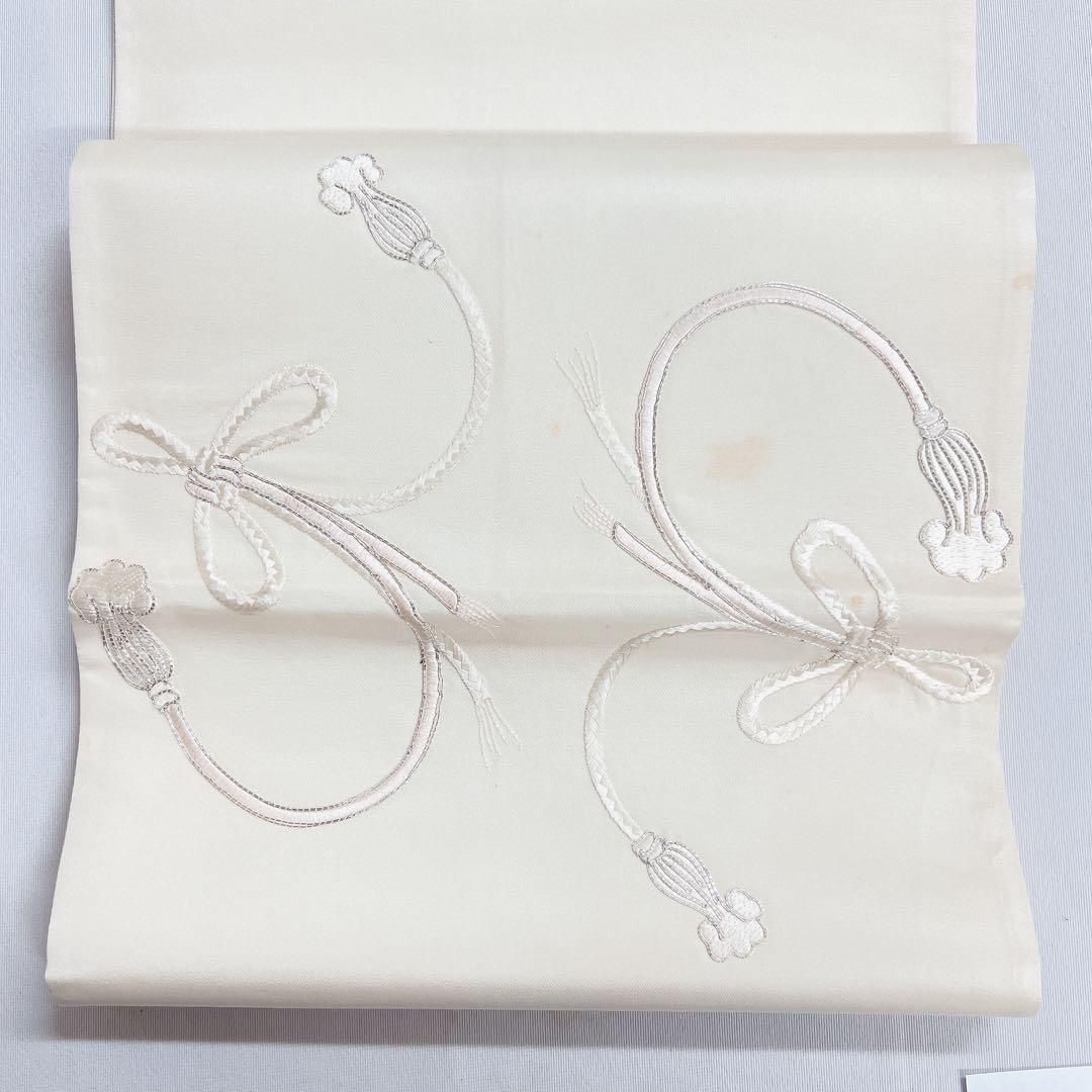 銀駒刺繍　刺繍　水引　菊花　袋帯 着物　121t 銀駒刺繍 刺繍 水引 菊花 袋帯 着物 121t 【公式通販】