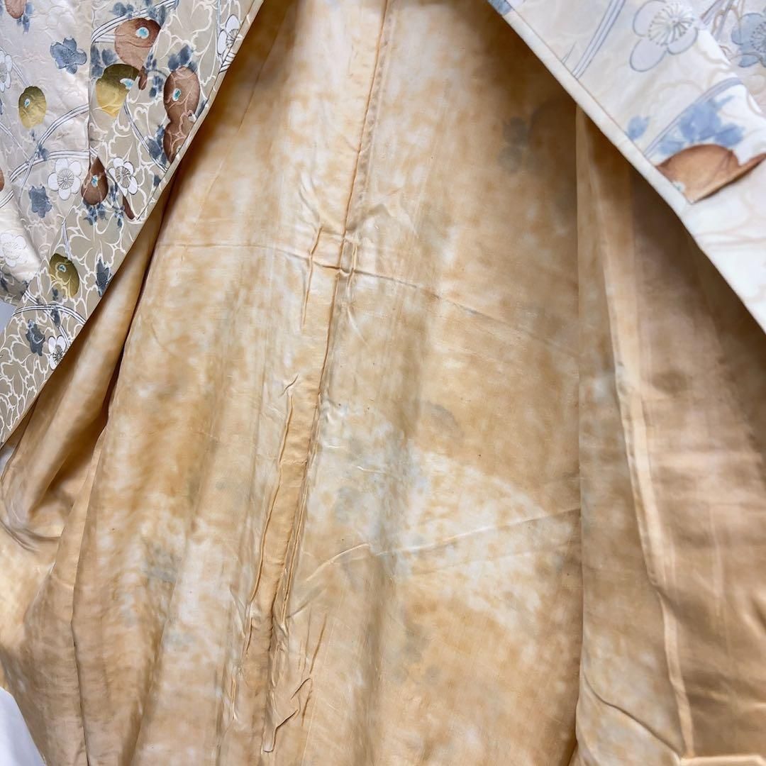 小紋　セミアンティーク　饅頭菊　露草　梅花　花地紋　着物　082tz 小紋 セミアンティーク 饅頭菊 露草 梅花 花地紋 着物 082tz 【公式通販】