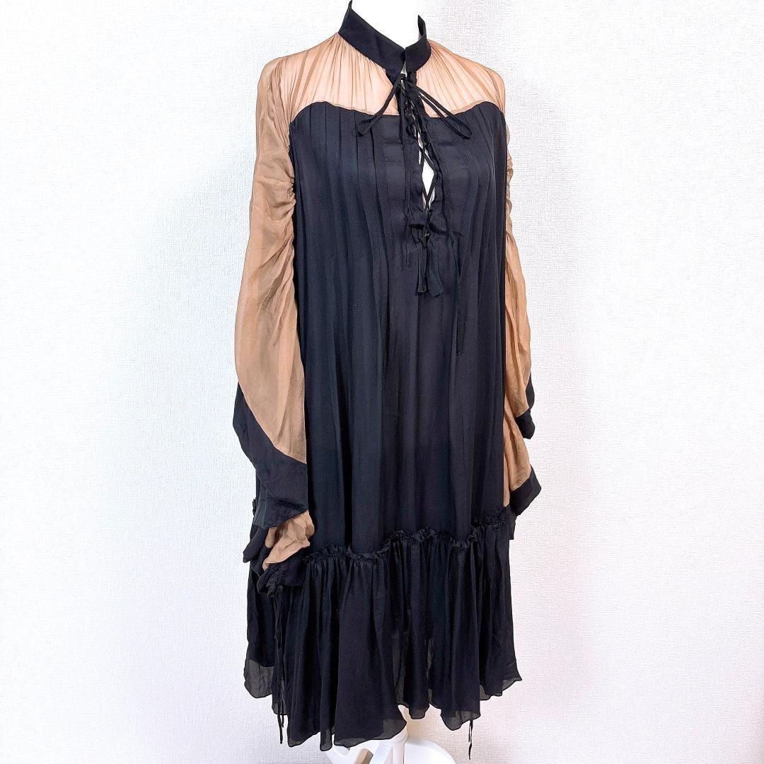 美品】Litkovskaya リトコフスカヤ シルクギャザーワンピース 34 