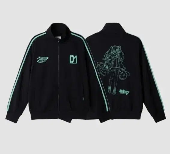 初音ミク SPAO スパオ トラック ジャケット ブラック S 版