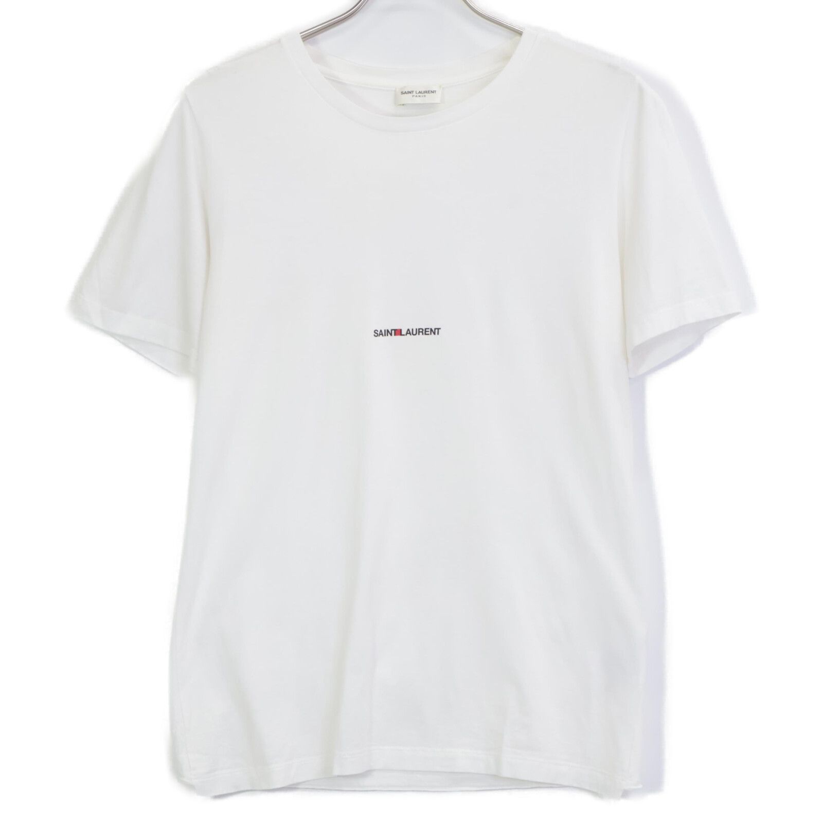 SAINT LAURENT PARIS サンローランパリ 17年 464572 ﾎﾜｲﾄ ｺｯﾄﾝ ﾛｺﾞ T