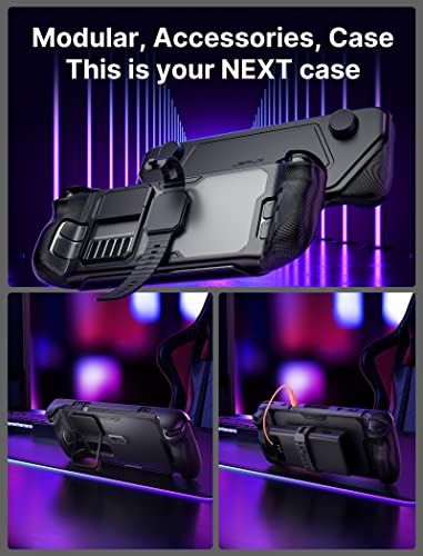 JSAUX ModCase Steam Deck OLEDに対応 PC 0104 モジュラーバルブ スチームデッキケース 保護ケース フェイスカバー 冷却ファン メタルブラケットとストラップ クーラーセットe 05 e 4 dc 16