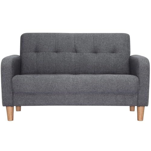 ソファー 2人掛け 二人がけソファ 肘付き ファブリック 簡単組立 おしゃれ かわいい 北欧風 コンパクト リビングソファ 一人暮らし用 ロボット掃除機対応 ソファーベッド ダークグレー m