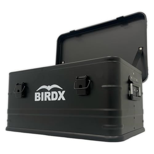 BIRDX バーデックス アルミコンテナ キャンプ コンテナボックス 収納ボックス アウトドア トランク 屋外 車 宅配ボックス スタッキング 大容量 4 3 kg 軽量 日本企業企画 ブラック47 L m
