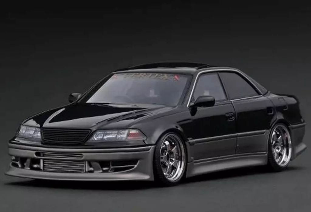 ミニカー 1 18 VERTEX JZX 100 MARK II ブラック ガンメタリック IG 3579