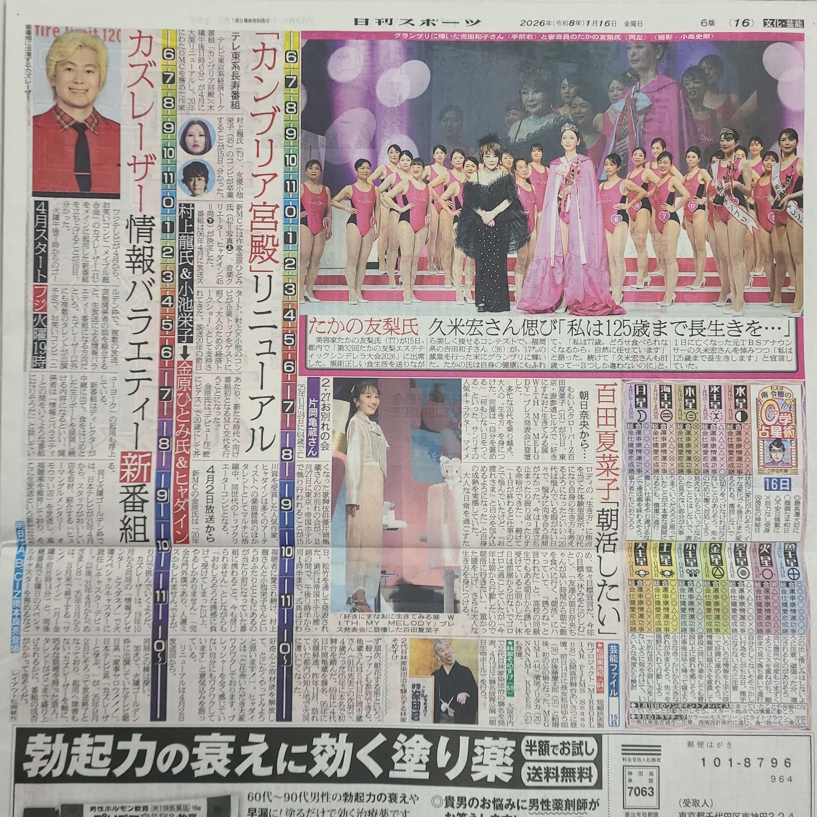 匿名配送！送料込み！ 1月16日 朝刊 スポーツ紙全5社 - メルカリ