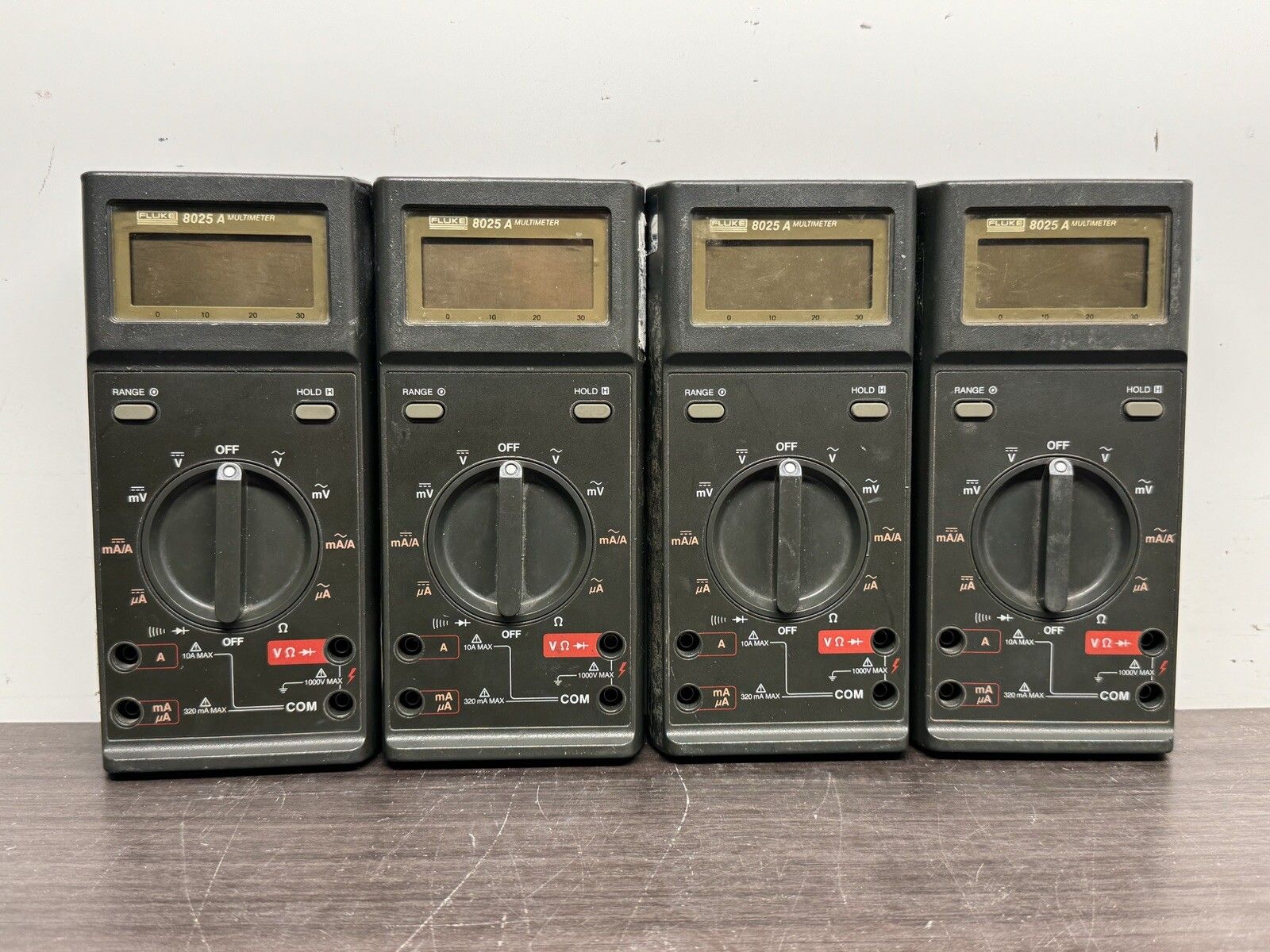 Lot Of 4 FLUKE 8025 A Multimeter K 84