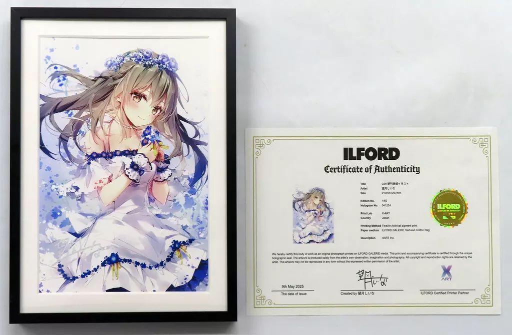 原画イラストボード 付属品付 望月しいな X ART製 ジークレー C 99 新刊表紙イラスト