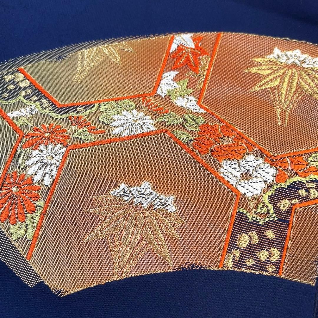 名古屋帯　扇　亀甲模様　菊花　桐の花　楓　牡丹　金糸　着物　081tz 名古屋帯 扇 亀甲模様 菊花 桐の花 楓 牡丹 金糸 着物 081tz - メルカリ