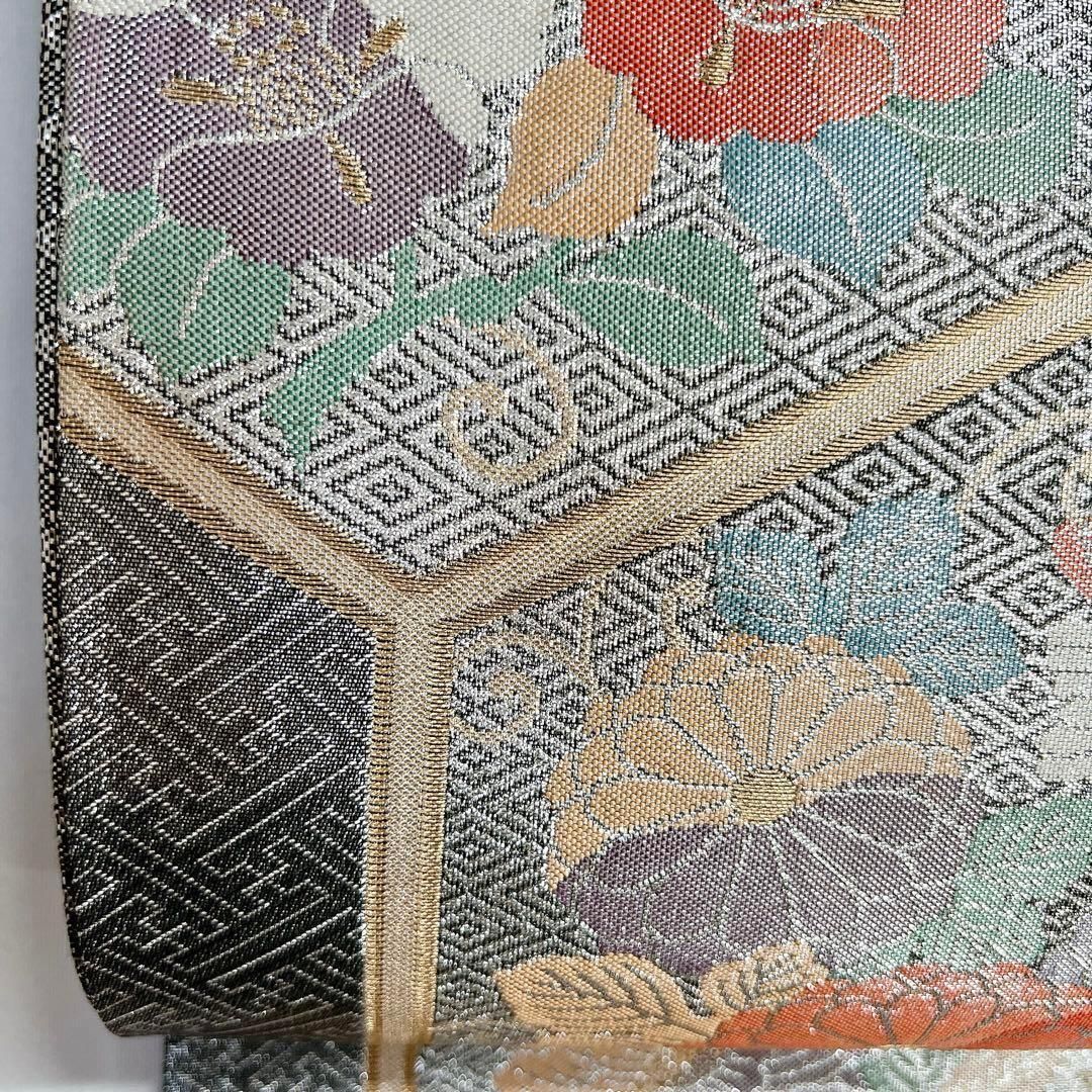 袋帯 金糸 銀糸 鶴 蝶 牡丹 菊花 菱形 紗綾形 亀甲 着物 112t - メルカリ