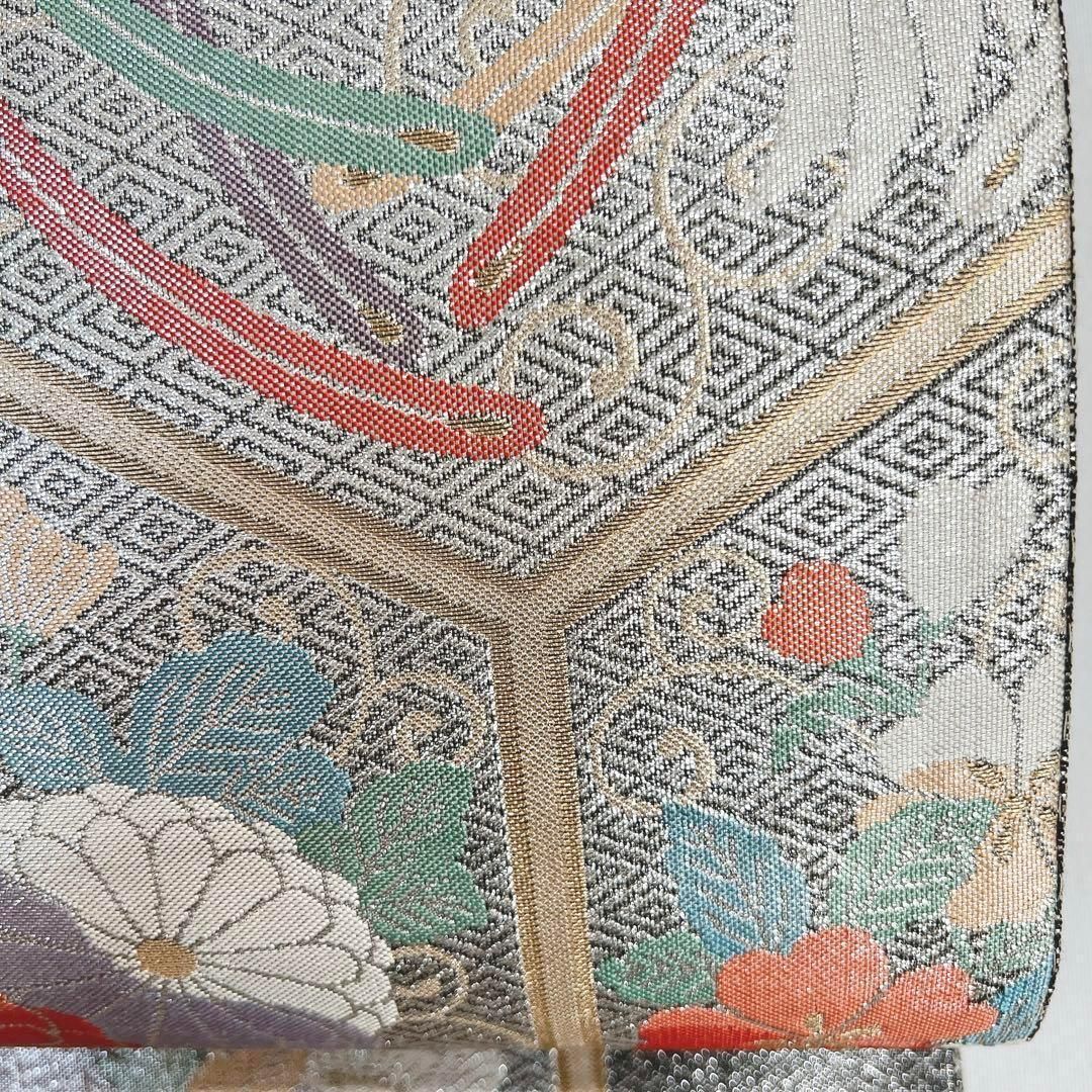 袋帯　金糸　銀糸　鶴　蝶　牡丹　菊花　菱形　紗綾形　亀甲　着物　112t 袋帯 金糸 銀糸 鶴 蝶 牡丹 菊花 菱形 紗綾形 亀甲 着物 112t 【公式通販】