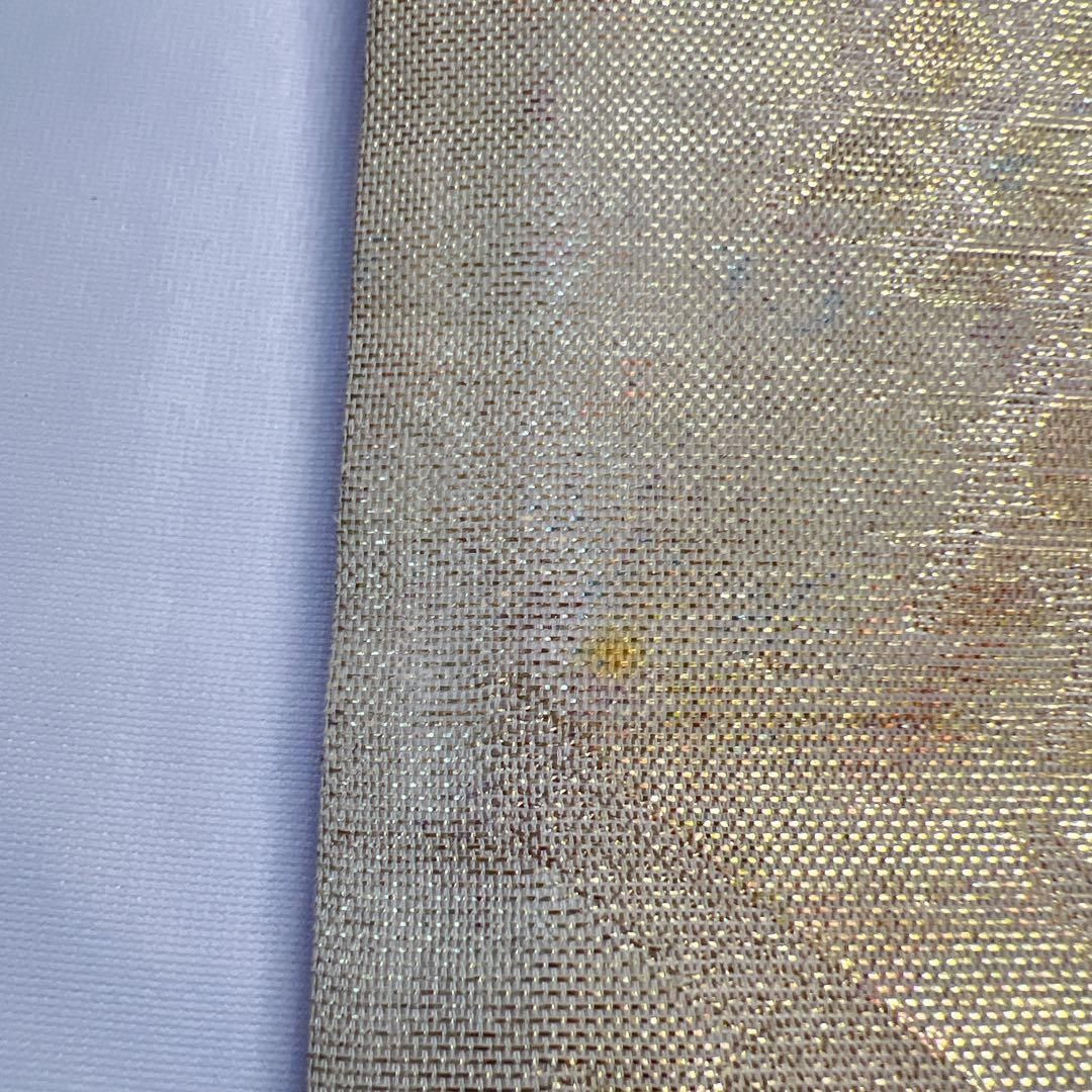 袋帯　正絹　夏用　紗　金糸　蝶　萩　籠目　グレー　着物　075tz 袋帯 正絹 夏用 紗 金糸 蝶 萩 籠目 グレー 着物 075tz - メルカリ