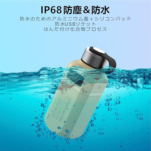 Superway 20000 mAh USB C PD高速充電 頑丈タクティカルパワーバンク IP 68防水防塵 耐衝撃 PSE認証 420 lm高輝度キャンプランタン付属 サバイバル 防災 緊急避難 アウトドアハイキングキャンプ用