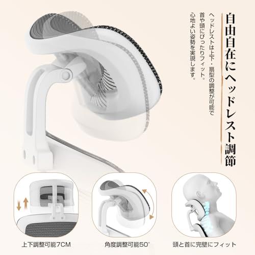  オフィスチェア デスクチェア ゲーミングチェア 腰サポート可動式ランバー 跳ね上げ式アームレスト 2 Dヘッドレスト 30°ロッキング 通気性メッシュ 8 CM厚座面 360°回転 10 CM昇降調節 パソコンチェア ホワイト e その他 キッチン 食器