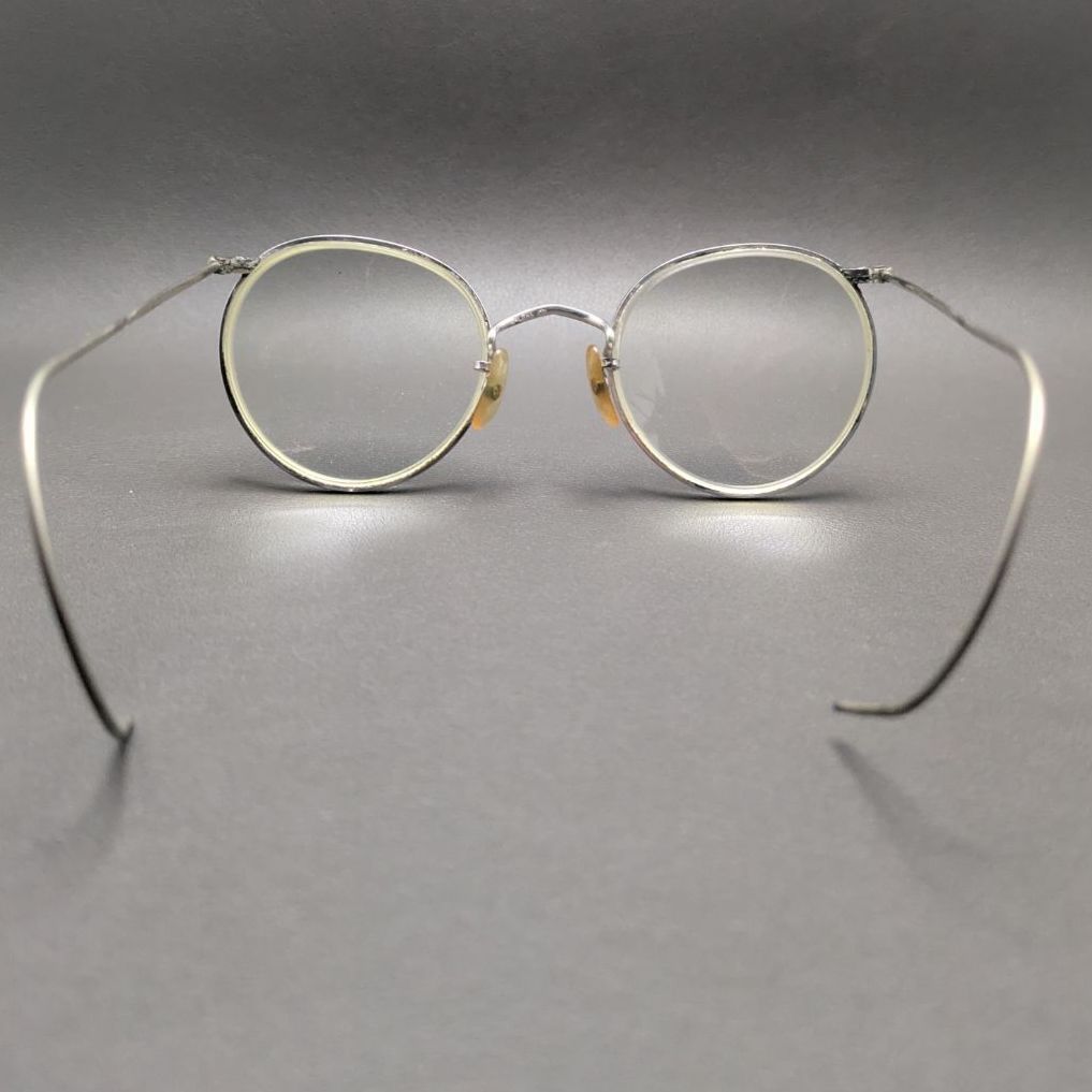 英国製 ヴィンテージ アルガ ALGHA 20 ジョンレノン 丸メガネ 金張りGF