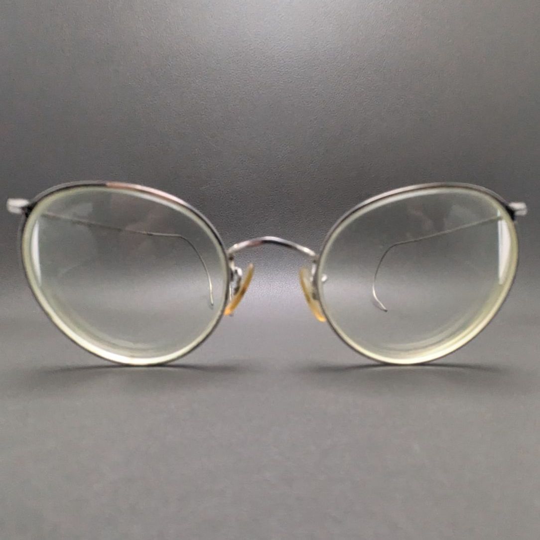 英国製 ヴィンテージ アルガ ALGHA 20 ジョンレノン 丸メガネ 金張りGF