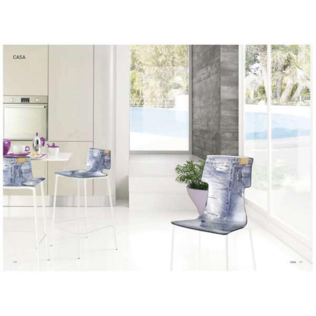 guzzini(グッチーニ) カウンターチェア デニム柄 チェアー guzzini(グッチーニ) カウンターチェア デニム柄 チェアー - メルカリ