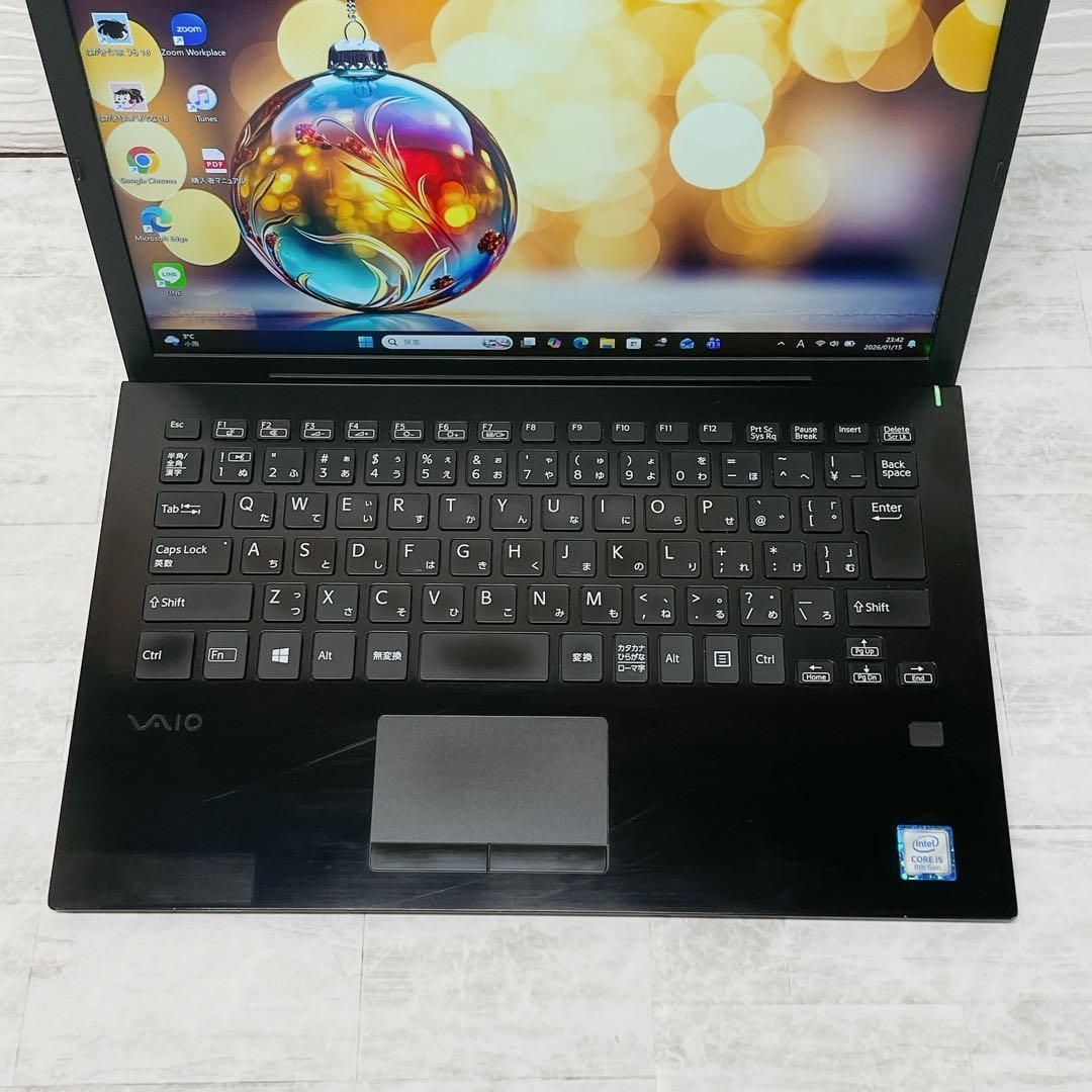 人気VAIO✨ノートパソコン 大画面 DVD カメラ SSD Win11 PC 超軽量✨高性能 8世代 ノートパソコン SSD VAIO カメラ A4 持ち運び i5